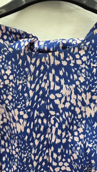 Whistles - Blue Lively Animal Print Midi Dress Size: Uk 8