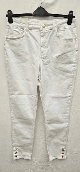Phase Eight - White Joelle Split Skinny Jeans - White Size: Uk14