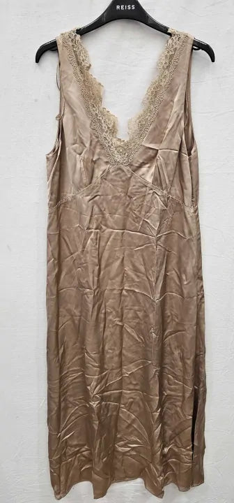& Other Stories - Blush Slinky Lace Slip Dress - Beige Size: Eur 42