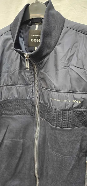 Boss-50486249_404-l-blue-dark Blue Shepard Cotton Blend Jacket-blue Size: L