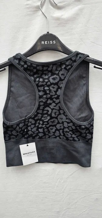 Whistles-022035846 Blk/multi-xs-black-black Animal Print Seamless Sports Bra-black Size: Xs
