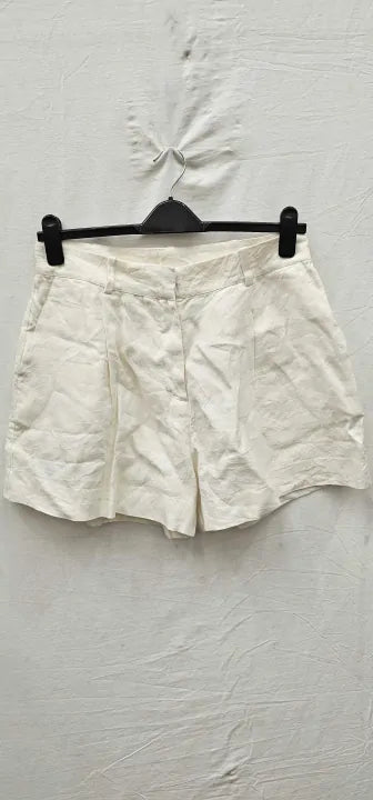 N°· Eleven - White Linen Tailored Short - White Size: L