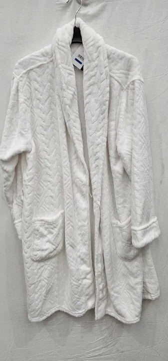 Lauren Ralph Lauren - White Recycled Shawl Collar Short Robe - White Size: Xl