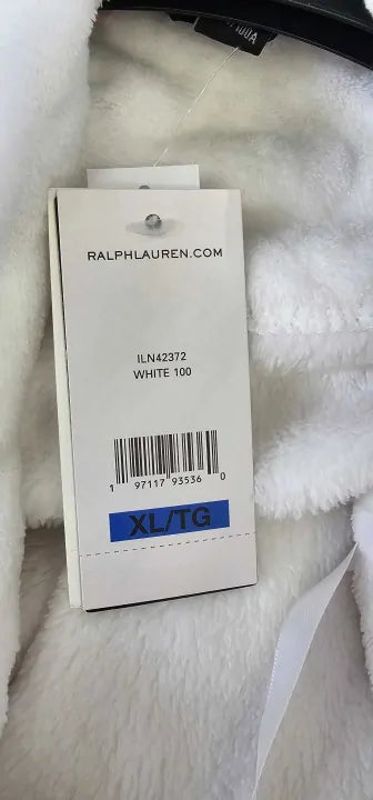 Lauren Ralph Lauren - White Recycled Shawl Collar Short Robe - White Size: Xl