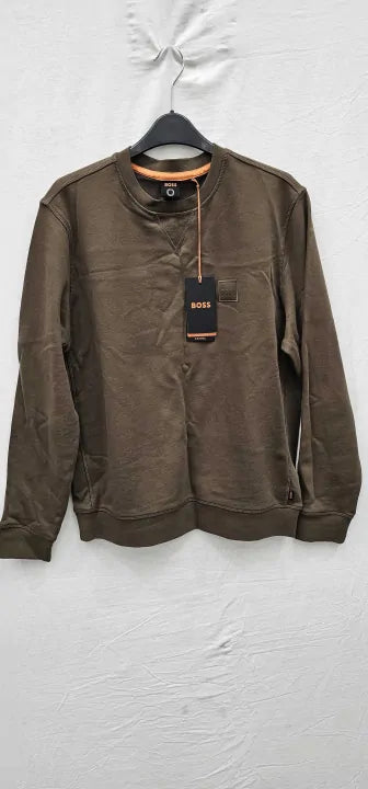 Boss-50468443_308-s-green-khaki Westart Cotton Sweatshirt-green Size: S