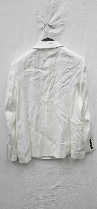 Reiss - White Hollie Linen Blend Blazer - White Size: Uk12