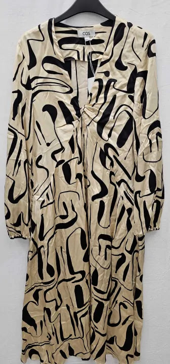 Cos - Ecru/black Upolu Printed Dress - White Size: Uk10