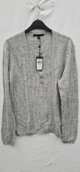 John Varvatos-y3204z1-bth11-087-m-grey-william Slim Fit Linen Henley-grey Size: M