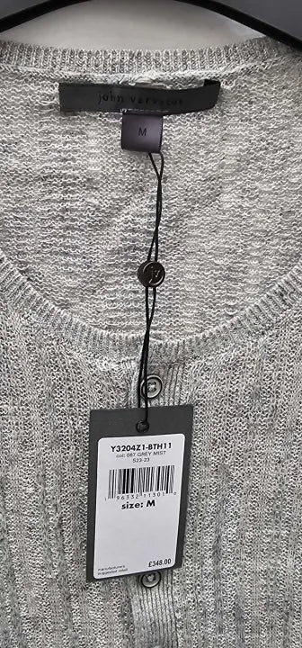 John Varvatos-y3204z1-bth11-087-m-grey-william Slim Fit Linen Henley-grey Size: M