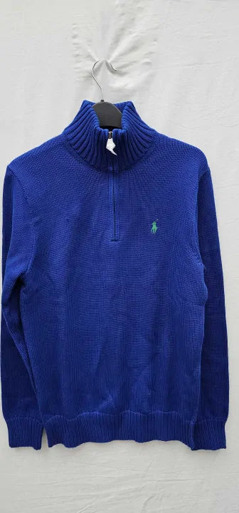 Polo Ralph Lauren-710859939501-xs-blue-blue Half Zip Cotton Jumper-blue Size: Xs