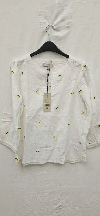 Hobbs London-0121 6033 1144L00 White-6-white-white Gerrie V-neck Cotton Top-white Size: Uk6  deal !!