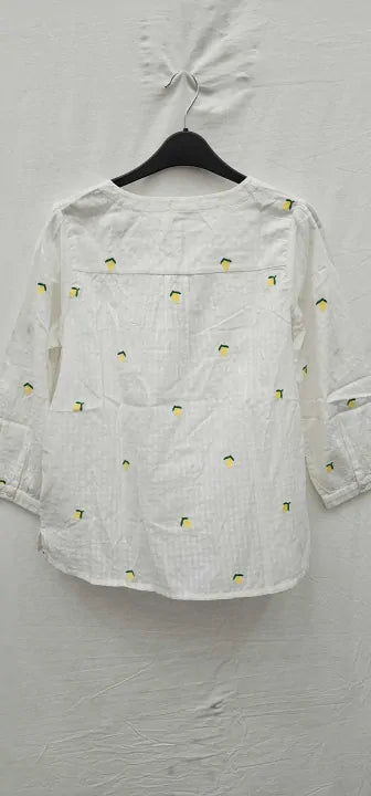 Hobbs London-0121 6033 1144L00 White-6-white-white Gerrie V-neck Cotton Top-white Size: Uk6  deal !!