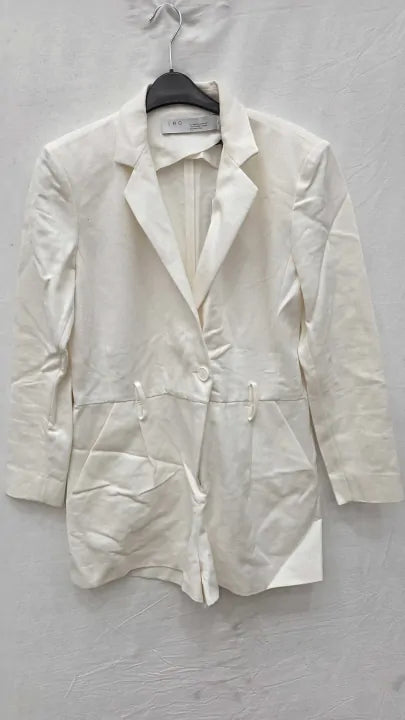 Iro Cream-white Hana Cotton Blend Playsuit- Size: Uk 12