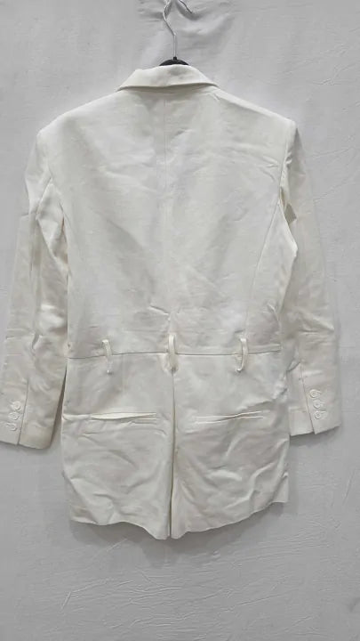 Iro Cream-white Hana Cotton Blend Playsuit- Size: Uk 12