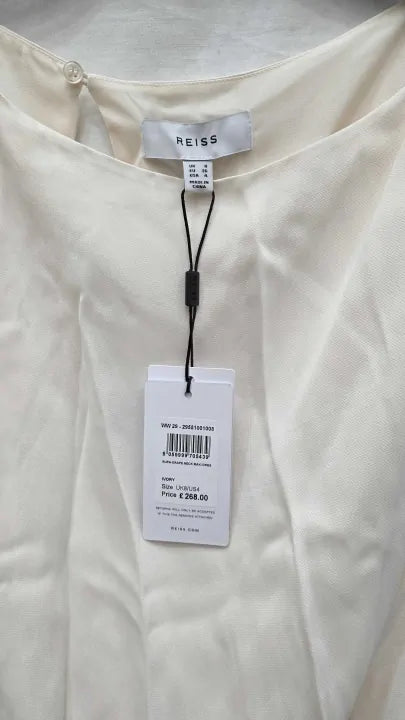 Reiss - Ecru Rupa Drape Neck Maxi Dress Size: Uk 8
