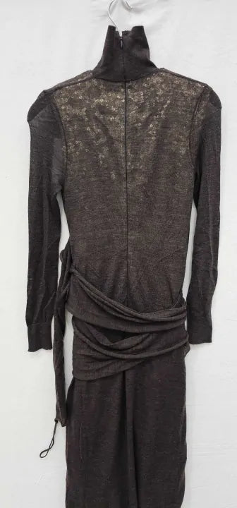 Victoria Beckham-1422wdr004184a Brown Gold-8-gold-/gold Knit Overlay Sequin Dress-gold Size: Uk8