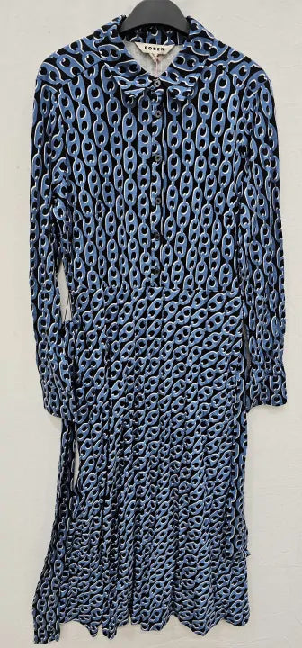 Boden-d0764bpt-14l-blue-blue Laura Midi Shirt Dress-blue Size: 14L