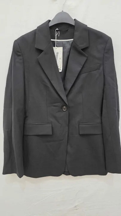 Cos - Black Wool Genmate Waisted Blazer Size: Uk 8