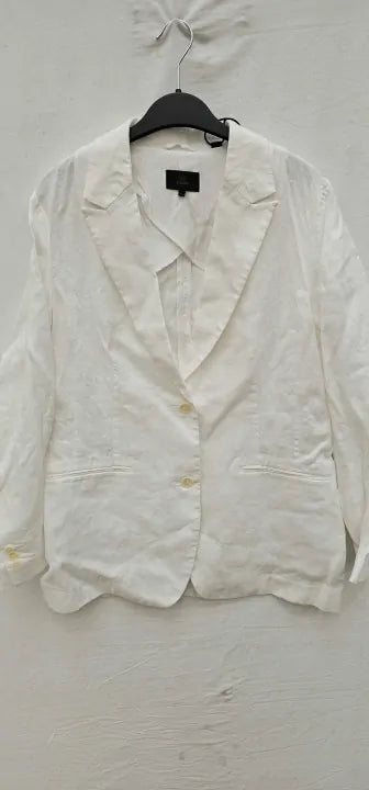 Superdry-w5010166a Optic-14-white-white Hemp Blazer-white Size: Uk14