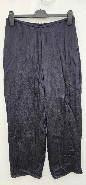 Vince-v672621839 475Ltm-m-blue-navy Textured Wide Leg Trousers-blue Size: M