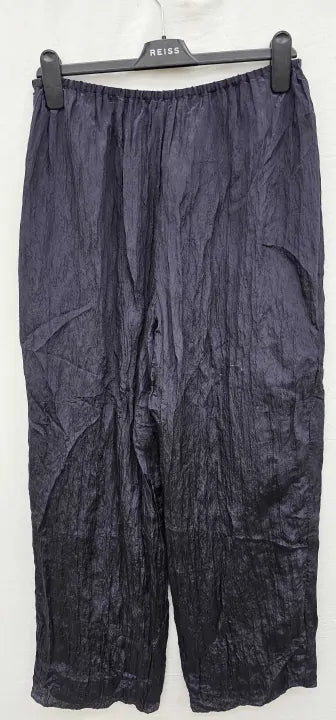 Vince-v672621839 475Ltm-m-blue-navy Textured Wide Leg Trousers-blue Size: M