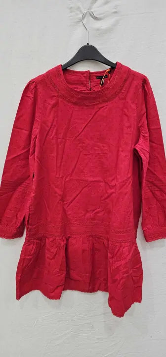 Superdry-w8010897a Campus Red-8-red-red Lace Mini Dress-red Size: Uk8