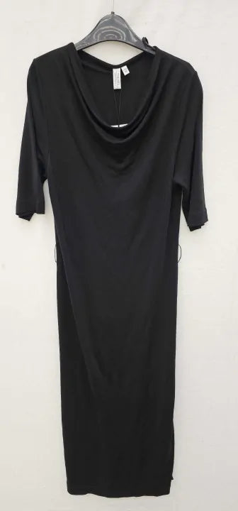 & Other Stories - Black Belted Waterfall Dress - Black Size: Xs