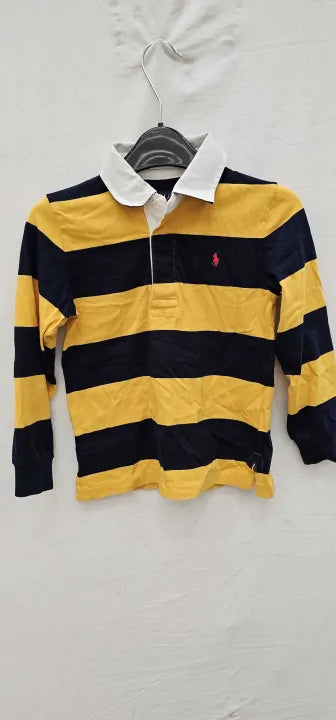 Polo Ralph Lauren-312853439001-5-blue-younger Girl's Blue Chest Logo Cotton Blend Hoodie-blue/yellow Size: 5Year