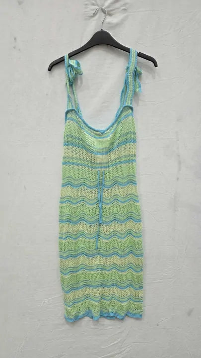Pranella - Page Dress Aqua-lime Size: Large