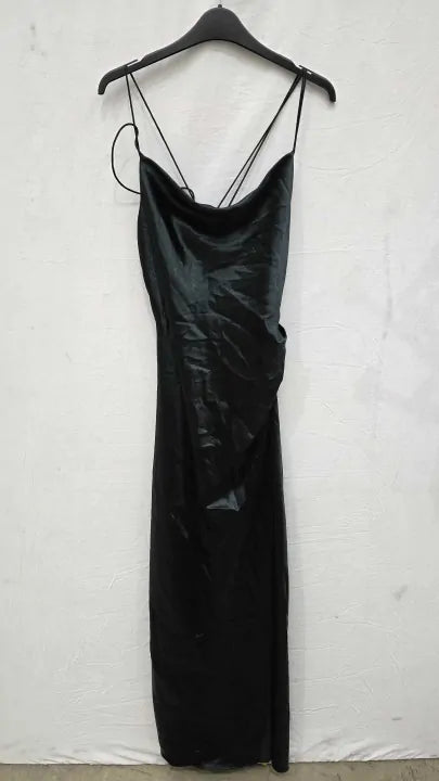 Reiss - Teal Paisley Satin Slip Dress Size: Uk 10