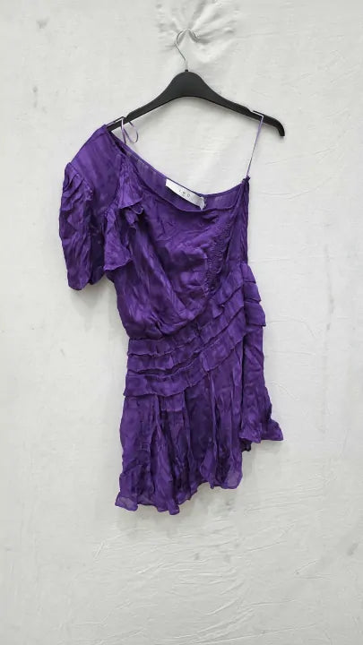 Iro Purple One Shoulder Dress Size: 38