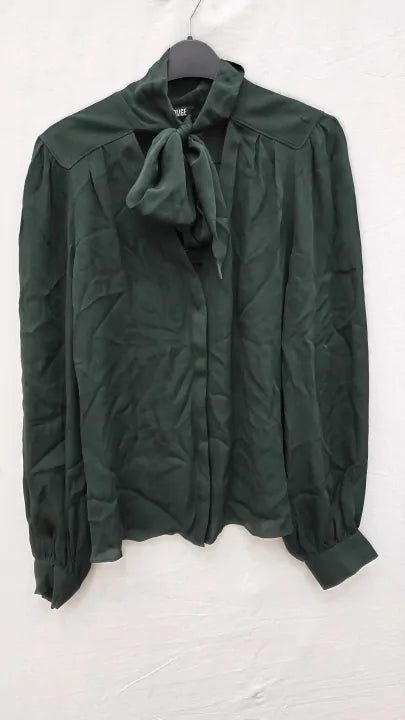 Paige - Bottle Green Kirstie Drape Blouse Size: Medium