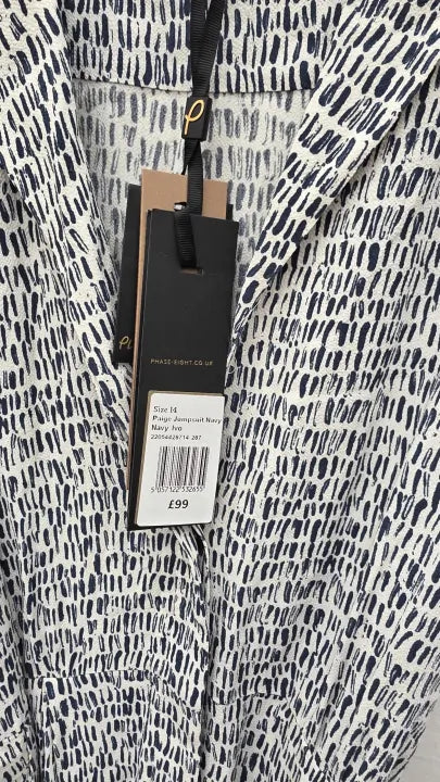 Phase Eight - Navy/white Paige Jumpsuit - Navy Size: Uk 14