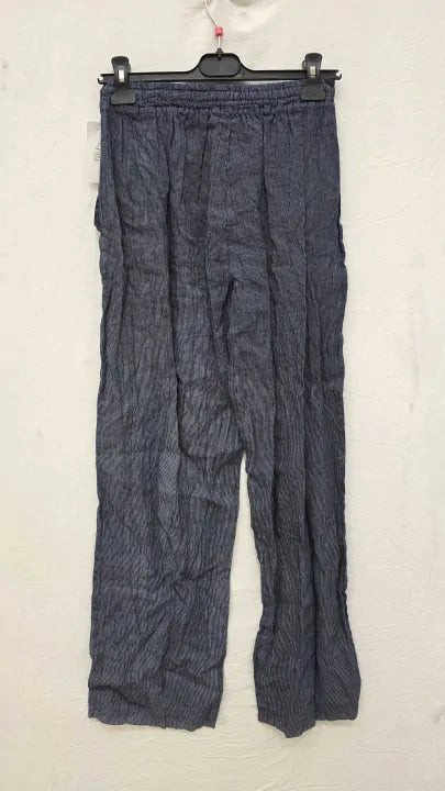 Rodier Navy Wide Leg Linen Trouser Size: L/xl