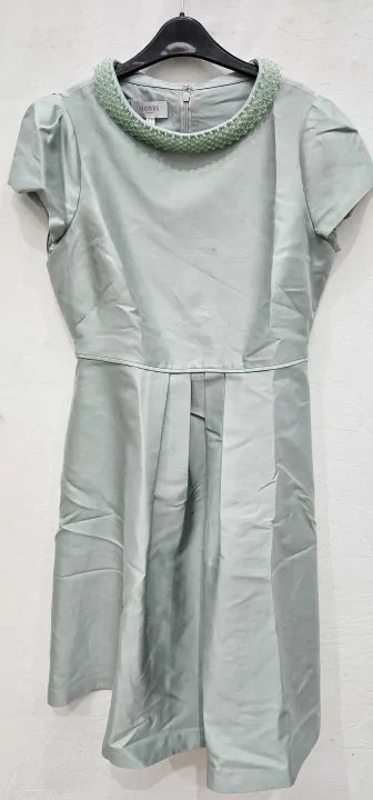 Hobbs London-0122 5985 3093L00 Sage Green-12-green-mint Green Jocelyn Silk Blend Dress-green Size: Uk12