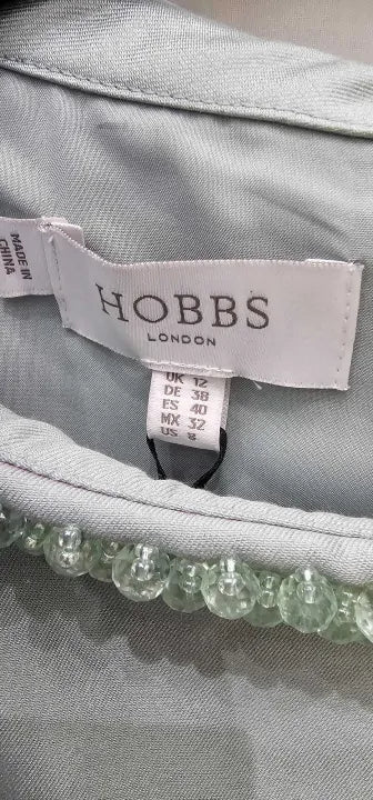 Hobbs London-0122 5985 3093L00 Sage Green-12-green-mint Green Jocelyn Silk Blend Dress-green Size: Uk12