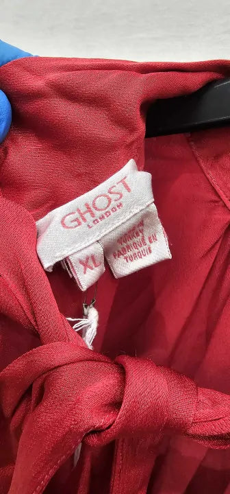 Ghost-d06g051a-g28-xl-red-red Miley Satin Dress-red Size: Xl