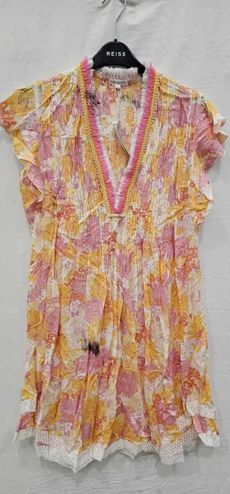Poupette St Barth-wsah23nbfxy-l-yellow-yellow Sasha Mini Dress-yellow Size: L