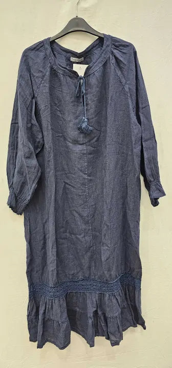 Le Monde Du Lin - Robe - Blue Size: Xl/xxl