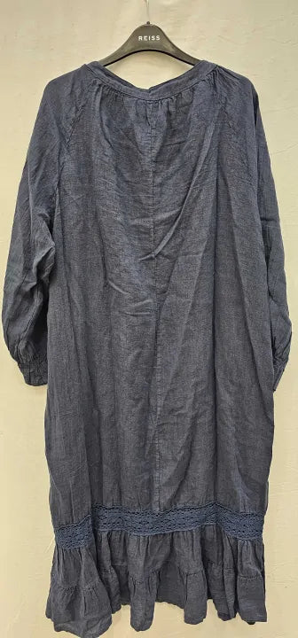 Le Monde Du Lin - Robe - Blue Size: Xl/xxl
