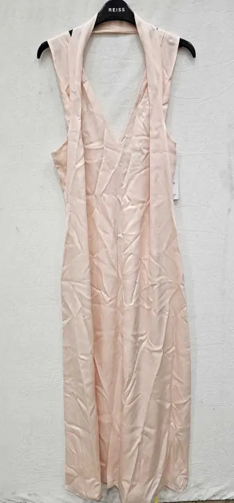 Reiss - Pink Lila Silk Blend Twist Dress - Pink Size: Uk14