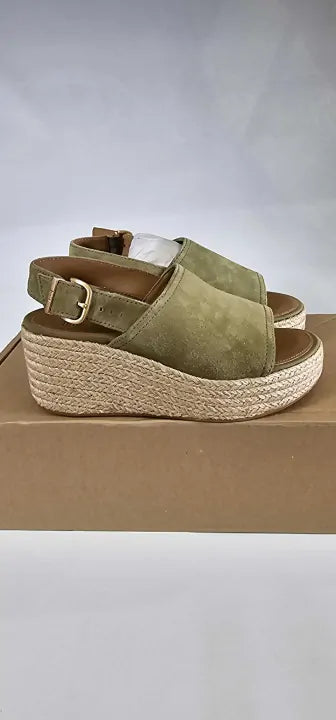 Platfforms Espadrille Suede Wedge Back-strap Size: Uk4