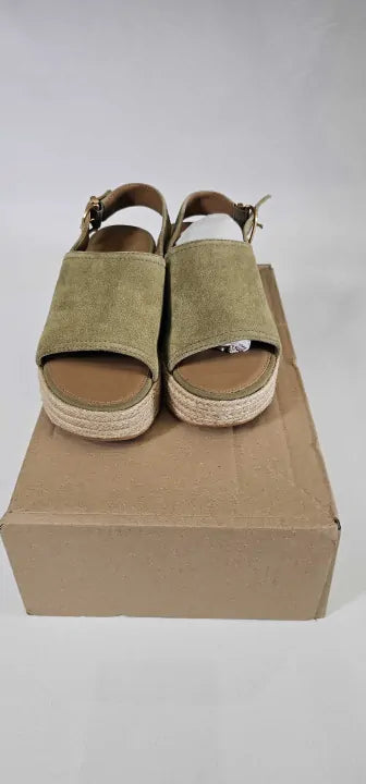 Platfforms Espadrille Suede Wedge Back-strap Size: Uk4