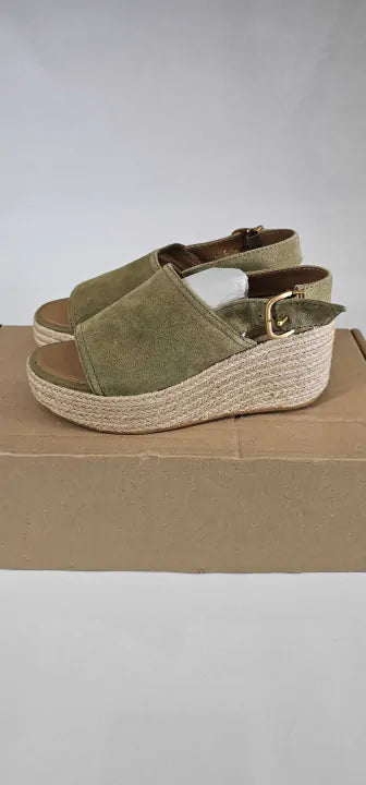 Platfforms Espadrille Suede Wedge Back-strap Size: Uk4