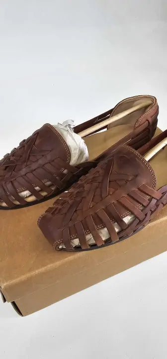 Hudson - Women's Brown Raffi Leather Flat Shoes - Brown Size: Uk6