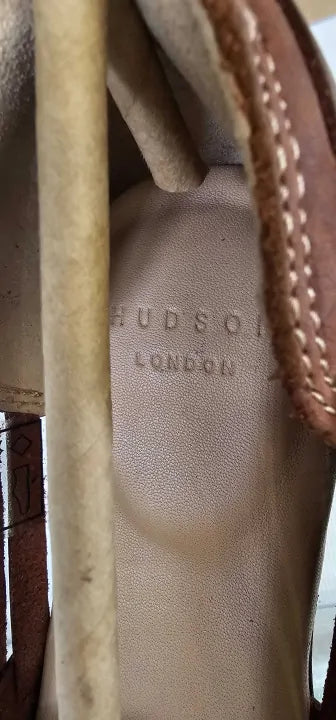 Hudson - Women's Brown Raffi Leather Flat Shoes - Brown Size: Uk6