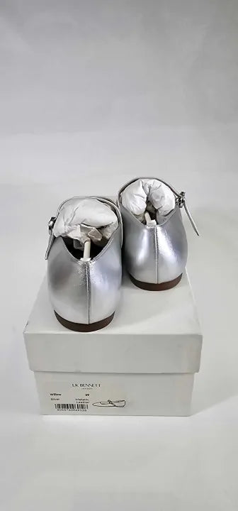 L K Bennett - Silver Willow Leather Pumps - Silver Size: 39
