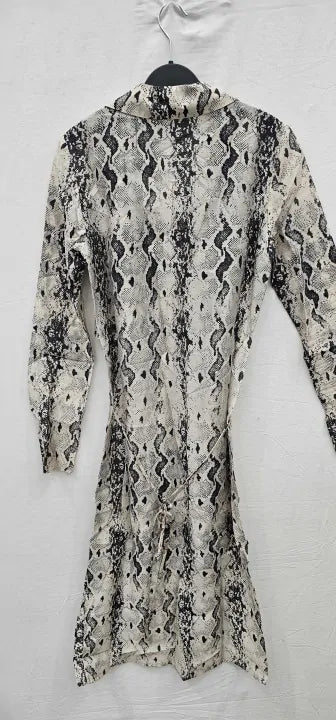 & Other Stories - Cream Snake Wrap Shirt Midi Dress - Beige Size: Uk8