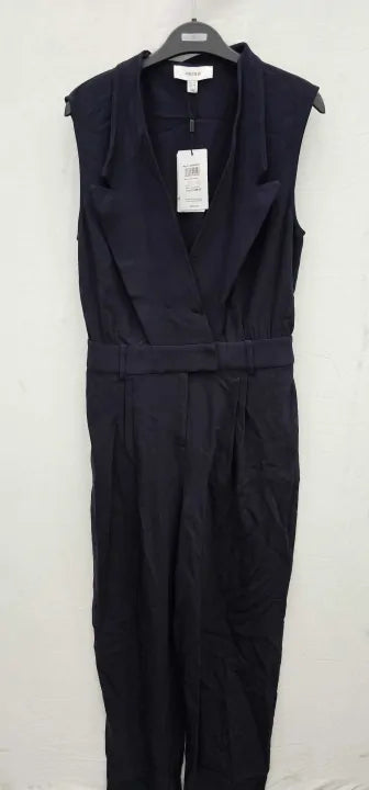 Reiss - Navy Sara Tux Detail Jumpsuit - Navy Size: Uk10