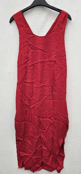 Mango - Lipstick Red Cross Dress - Red Size: M